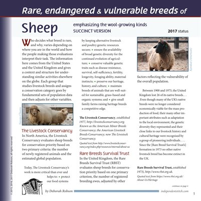 Deborah Robson's Facts for Fiber Geeks: 2017 Rare Sheep and Wools