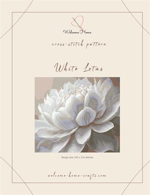 White Lotus Cross Stitch pattern