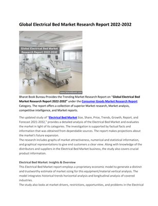Global Electrical Bed Market Research Report 2022-2032